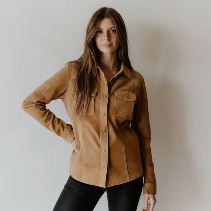 Daisy Jacket Tan - Nappa Suede