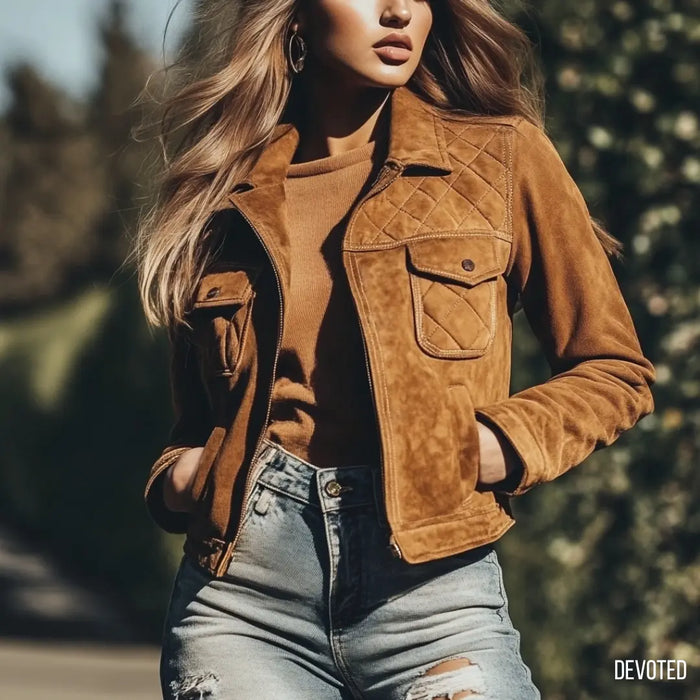 Darcy Jacket Tan - Nappa Suede