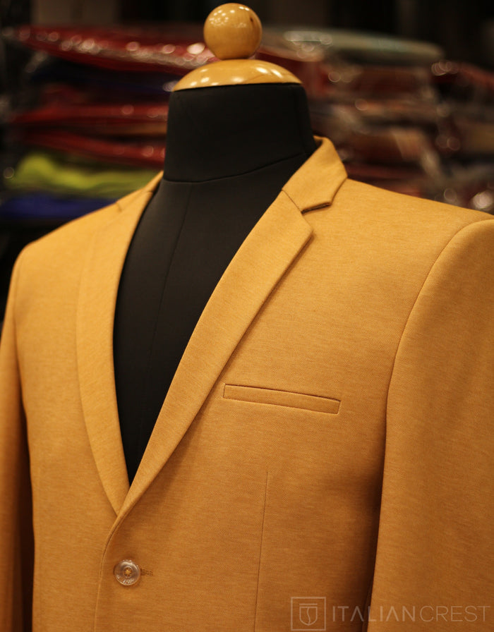 Dark Beige Knitted Tweed Blazer