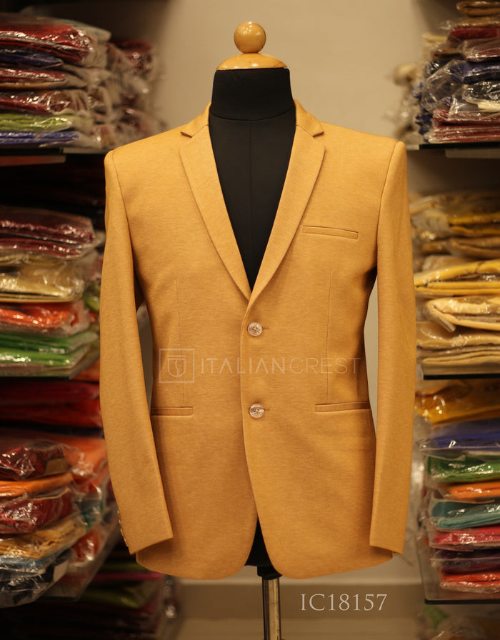 Dark Beige Knitted Tweed Blazer