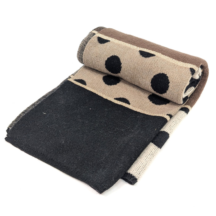 Dasa - Knitted Spotty Scarf (55x180cm) - Coffees