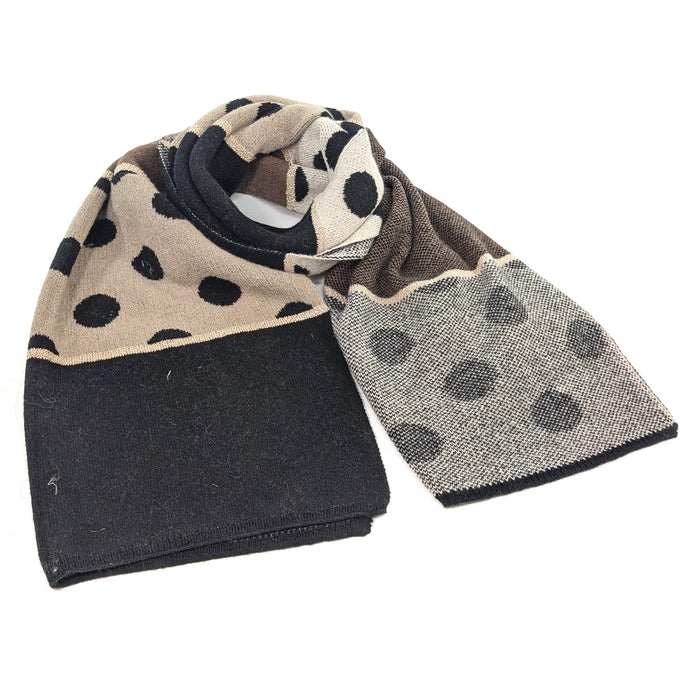 Dasa - Knitted Spotty Scarf (55x180cm) - Coffees