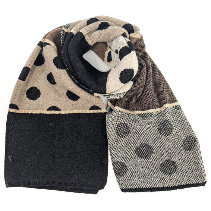 Dasa - Knitted Spotty Scarf (55x180cm) - Coffees