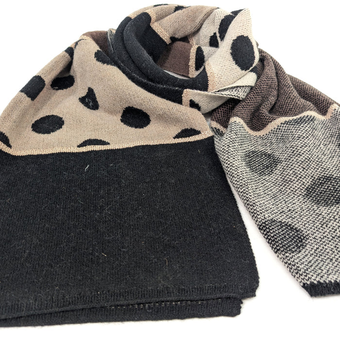 Dasa - Knitted Spotty Scarf (55x180cm) - Coffees
