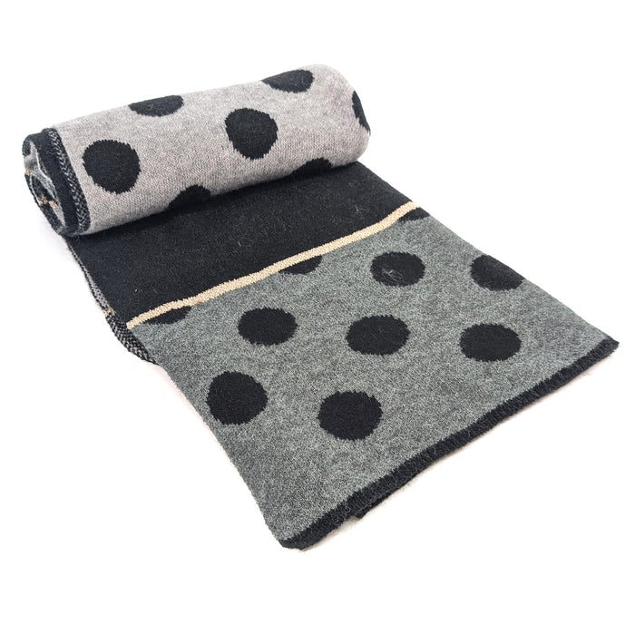 Dasa - Knitted Spotty Scarf (55x180cm) - Greys