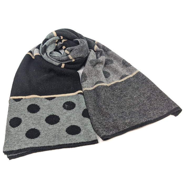 Dasa - Knitted Spotty Scarf (55x180cm) - Greys