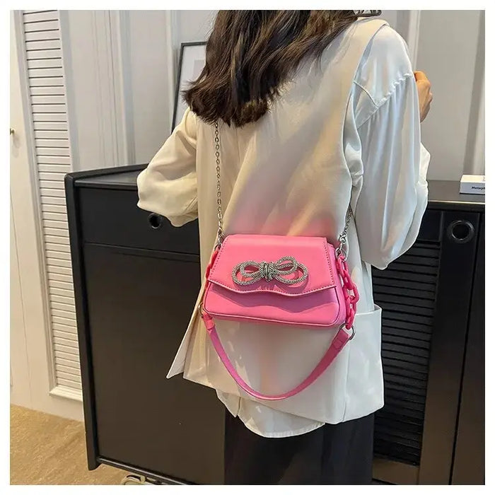 Diamond Bow Shoulder Bags fashionnsio
