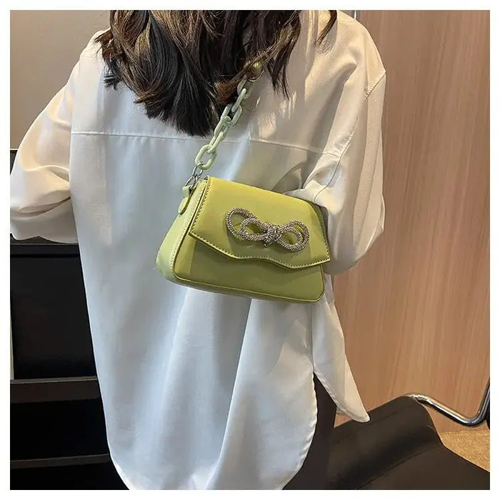 Diamond Bow Shoulder Bags fashionnsio