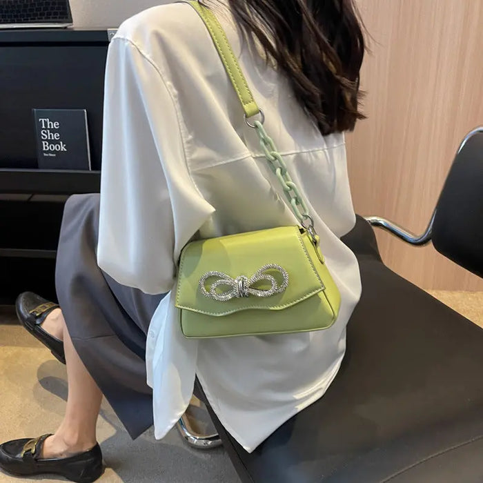 Diamond Bow Shoulder Bags fashionnsio