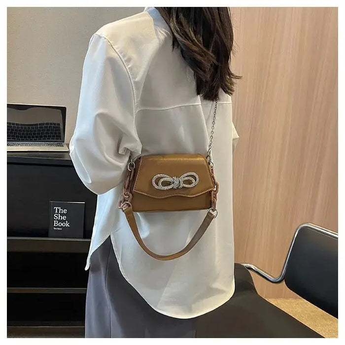 Diamond Bow Shoulder Bags fashionnsio