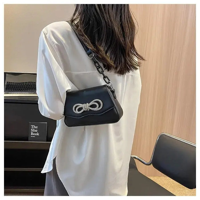 Diamond Bow Shoulder Bags fashionnsio