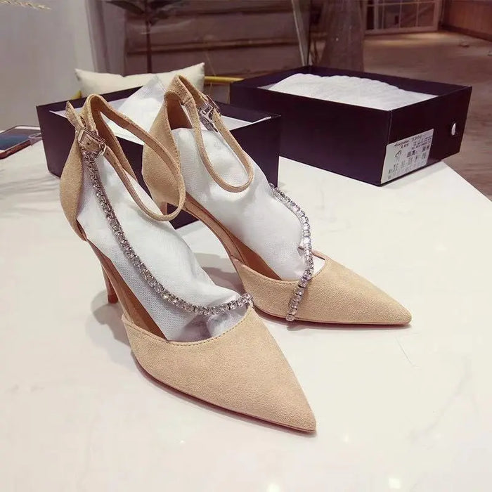 Diamond Drill Sexy Pointed Heels fashionnsio