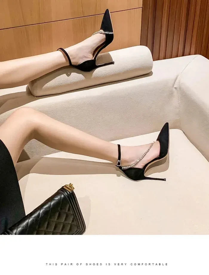 Diamond Drill Sexy Pointed Heels fashionnsio