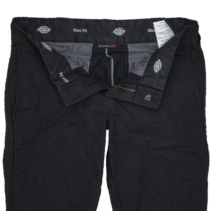 Dickies Flex Black Slim Fit Trousers - 31x26, Small - Army & Outdoors - Work Trousers