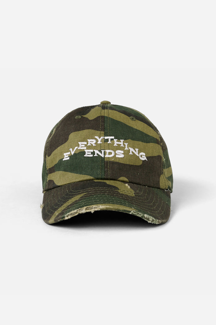 Distressed Everything Ends Cap CAMO / Look Back and Laugh Books