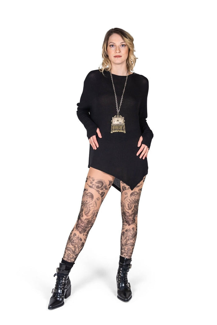 Dragon Blackwork Irezumi Tattoo Leggings
