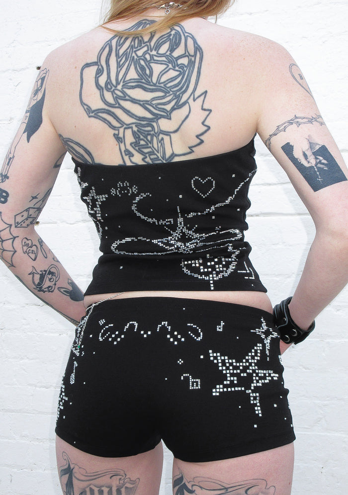 DREAMER RHINESTONE TUBE TOP BLACK