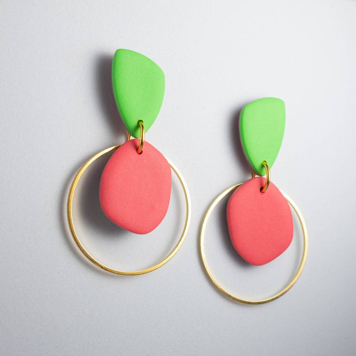 Eden Green and Peach Earrings