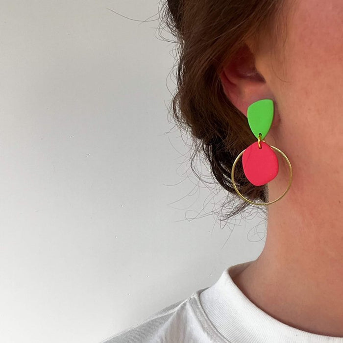 Eden Green and Peach Earrings