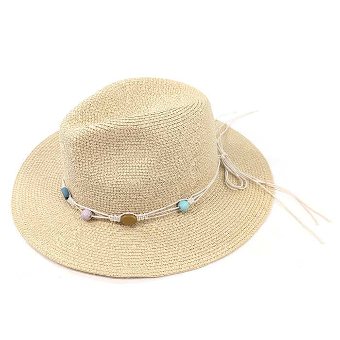 Edith - Beaded White Hat Accessory - Pastels