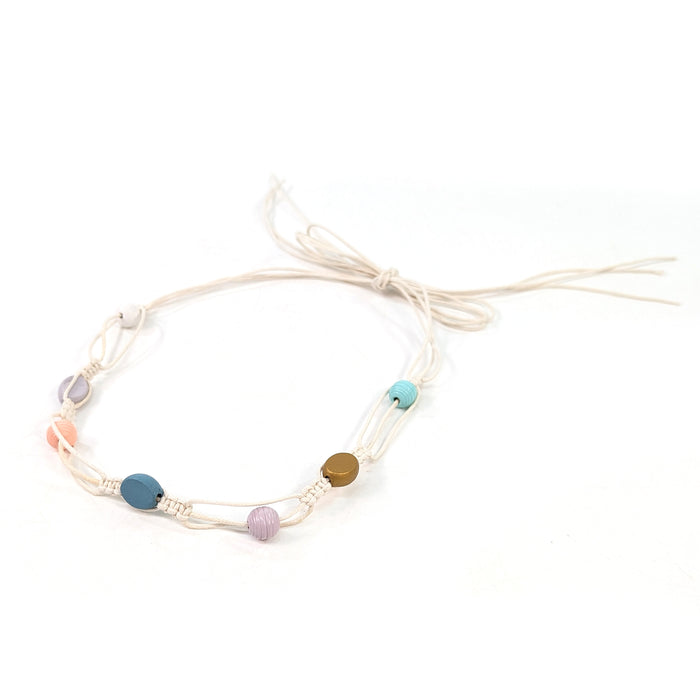 Edith - Beaded White Hat Accessory - Pastels
