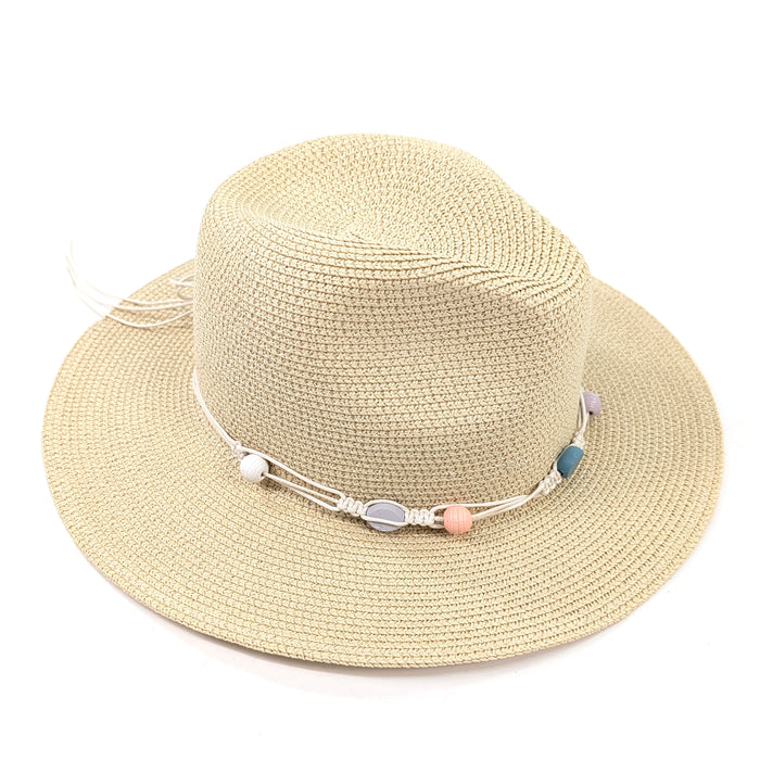 Edith - Beaded White Hat Accessory - Pastels
