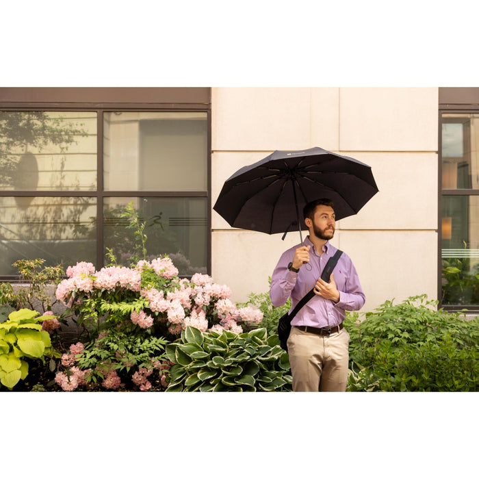 Elements 46" Recycled rPET Auto Open/Close Folding Umbrella