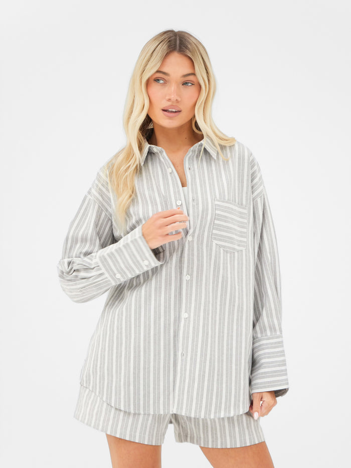 Elena Stripe Shirt - Light Brown