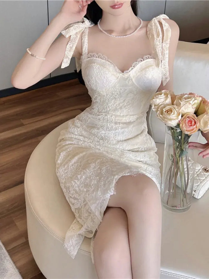 White Lace Embroidery Dress fashionnsio