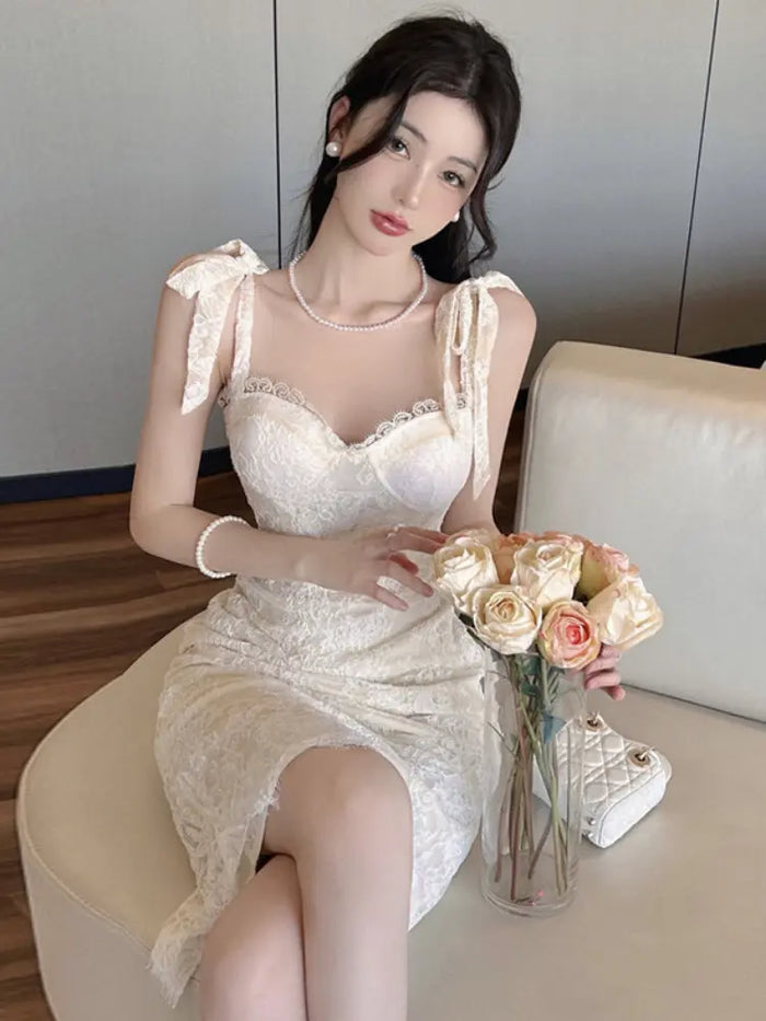 White Lace Embroidery Dress fashionnsio