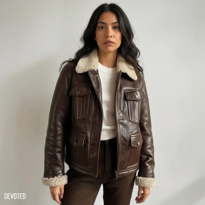 Emma Jacket Chocolate - Nappa Leather