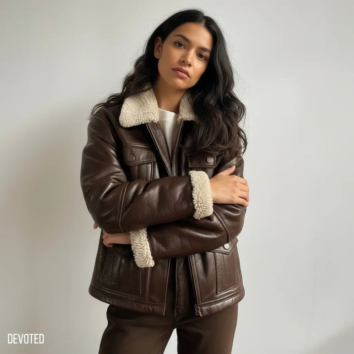 Emma Jacket Chocolate - Nappa Leather