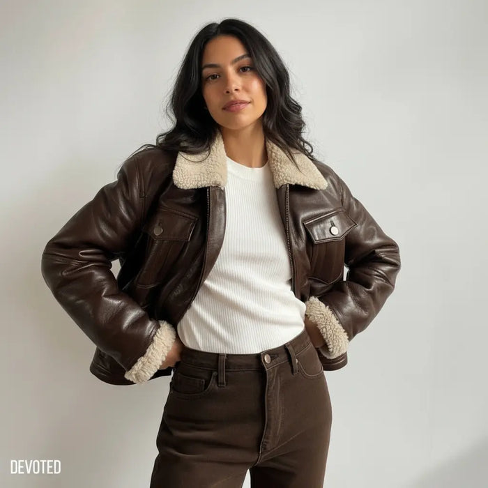 Emma Jacket Chocolate - Nappa Leather