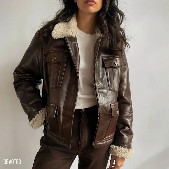 Emma Jacket Chocolate - Nappa Leather