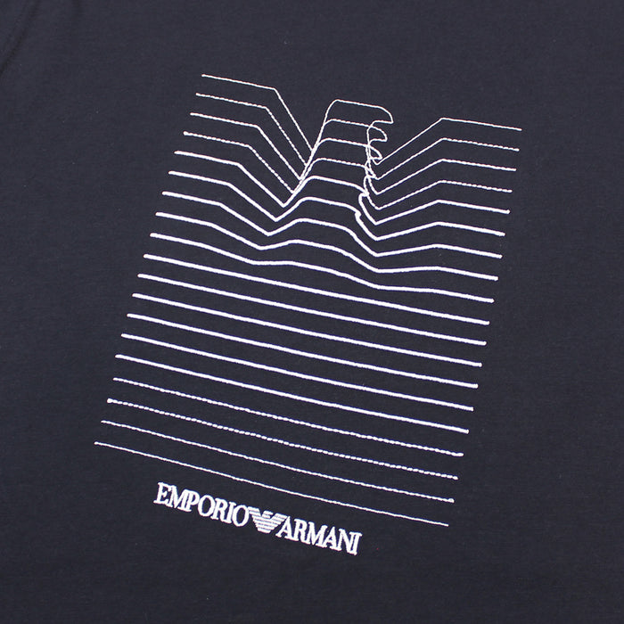 Emporio Armani - Embroidered Line Eagle T-Shirt in Navy - Nigel Clare