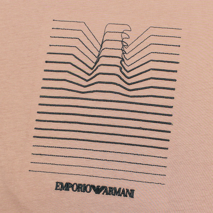 Emporio Armani - Embroidered Line Eagle T-Shirt in Pink - Nigel Clare