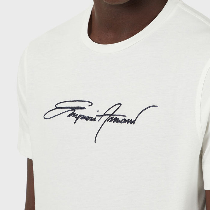 Emporio Armani - Signature Logo T-Shirt in Off White - Nigel Clare