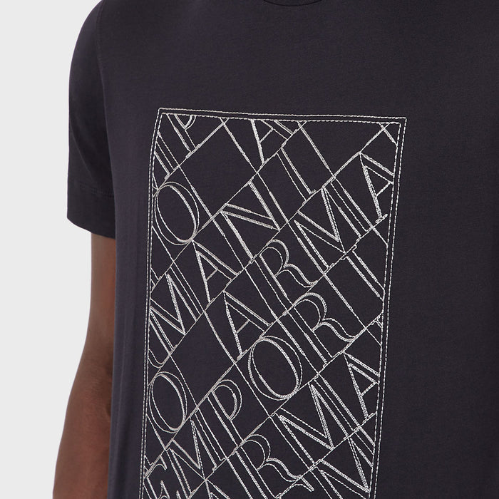 Emporio Armani - Stencilled Logo T-Shirt in Navy - Nigel Clare