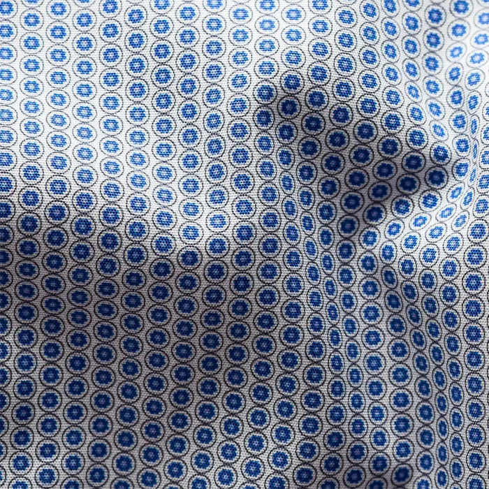 Eton - Contemporary Fit Circle Print Shirt in Blue - Nigel Clare