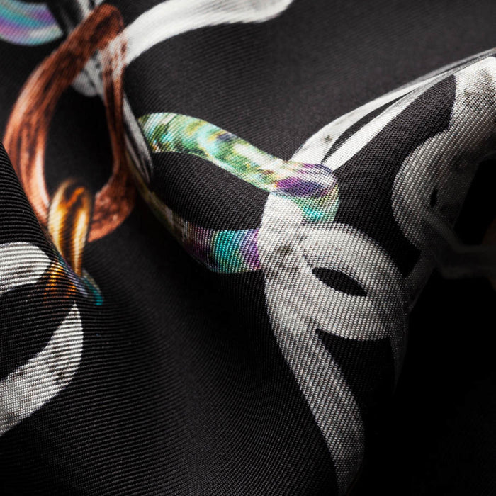 Eton - Slim Fit 3D Print Silk Shirt in Black - Nigel Clare