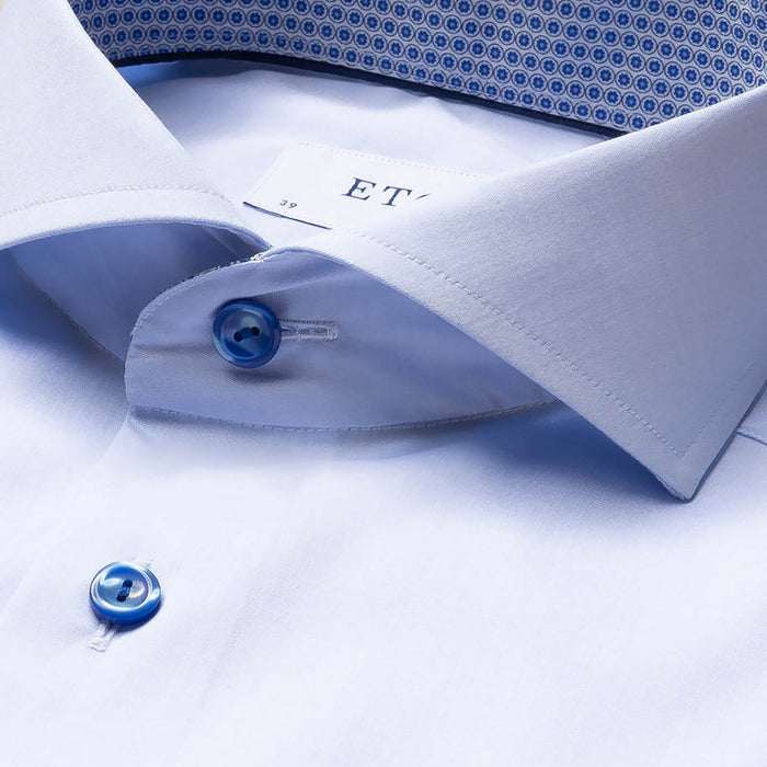 Eton - Slim Fit Circle Trim Shirt in Blue - Nigel Clare