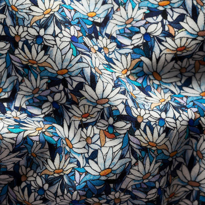 Eton - Slim Fit Stained Floral Print Shirt in Blue - Nigel Clare