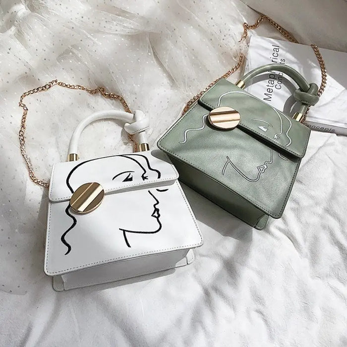 Face Outline Knot Handbags fashionnsio
