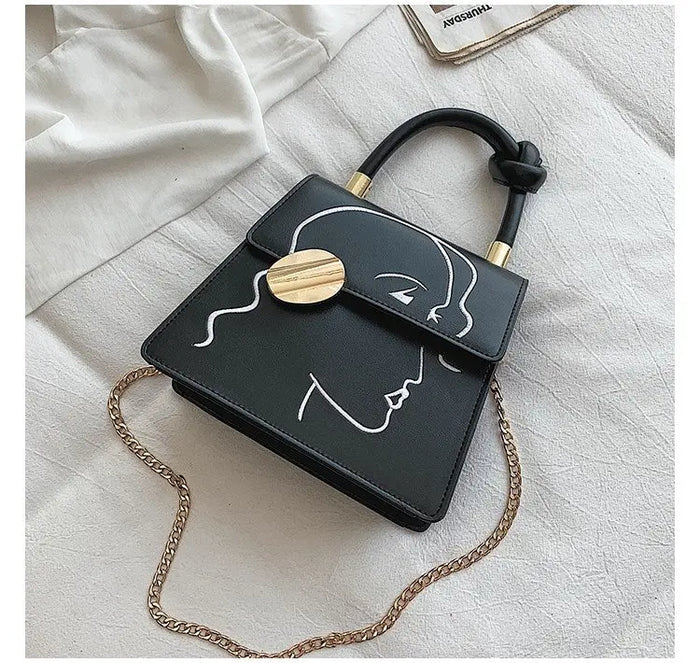 Face Outline Knot Handbags fashionnsio