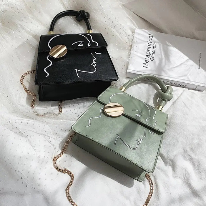 Face Outline Knot Handbags fashionnsio