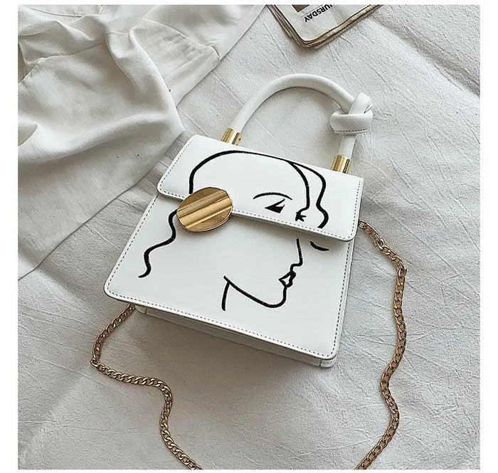 Face Outline Knot Handbags fashionnsio