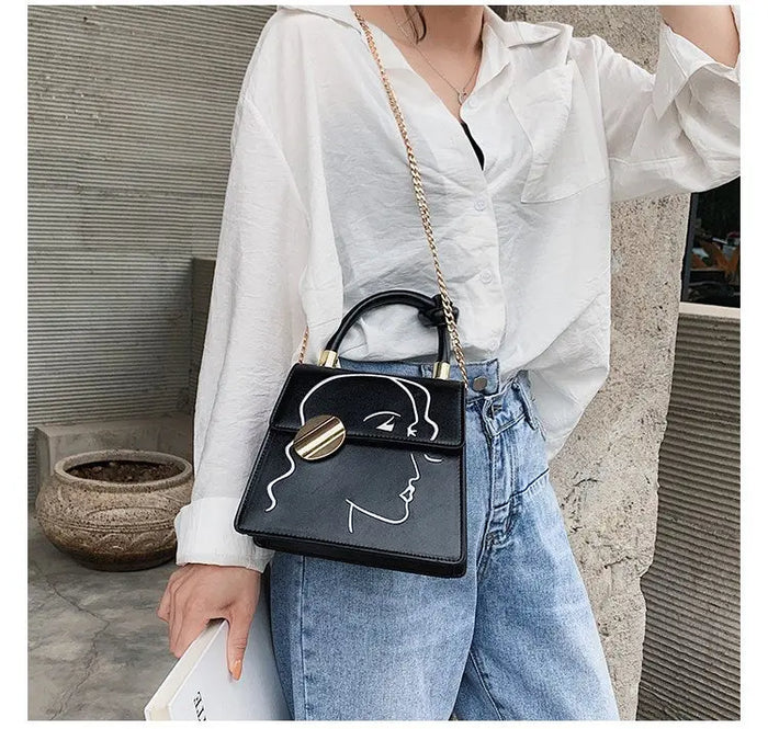 Face Outline Knot Handbags fashionnsio