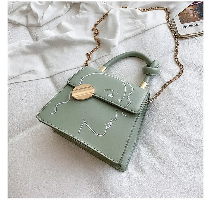 Face Outline Knot Handbags fashionnsio