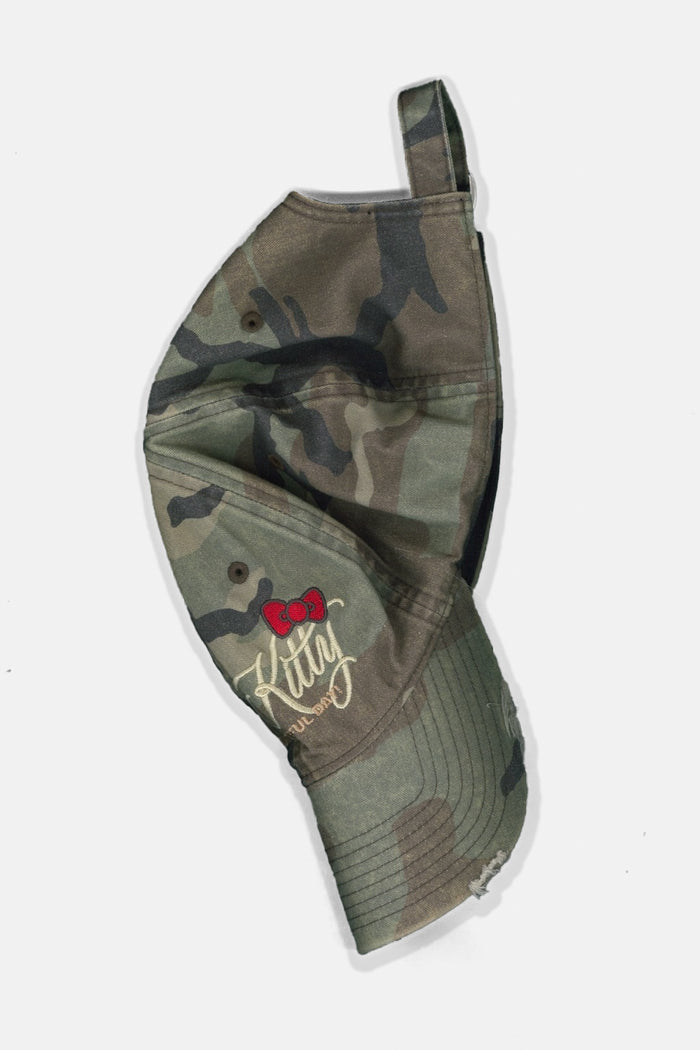 Faded Woodland Camo "HELLO KITTY" Cap - Beige