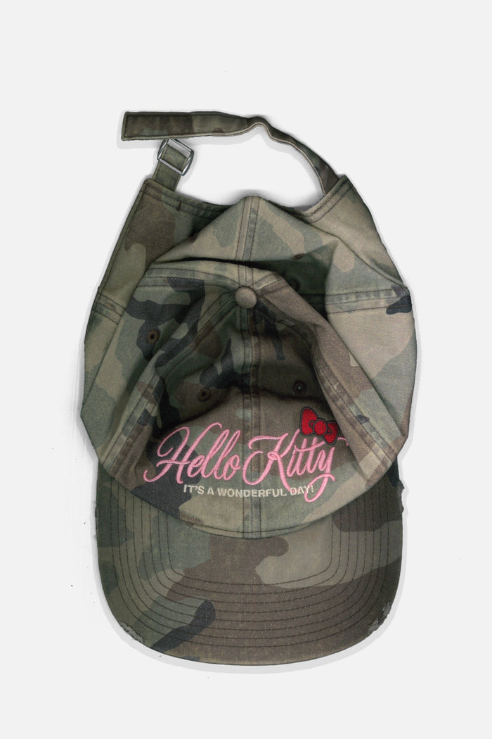 Faded Woodland Camo "HELLO KITTY" Cap - Pink